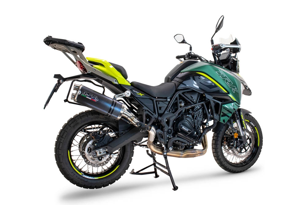 Esapament GPR compatibil cu Benelli Trk 702  2023 Evacuare slip-on omologata, inclusiv db killer detașabil și cot de legătură,Dual Poppy