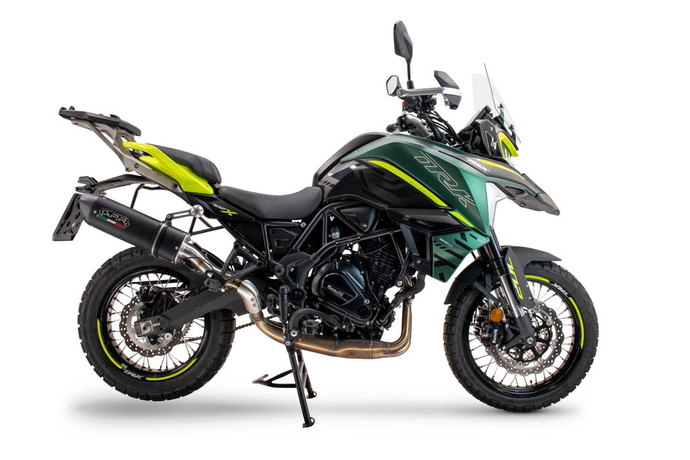 Esapament GPR compatibil cu Benelli Trk 702 X 2023 Evacuare slip-on omologata, inclusiv db killer detașabil și cot de legătură,Furore Evo4 Nero