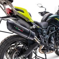 Esapament GPR compatibil cu Benelli Trk 702 X 2023 Evacuare slip-on omologata, inclusiv db killer detașabil și cot de legătură,Furore Evo4 Nero