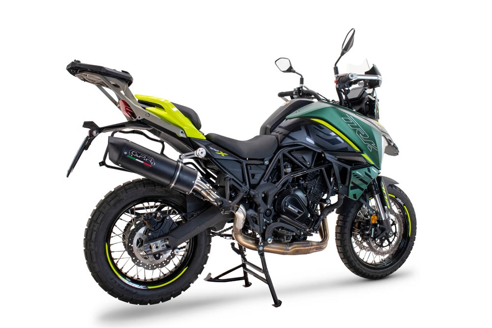 Esapament GPR compatibil cu Benelli Trk 702 X 2023 Evacuare slip-on omologata, inclusiv db killer detașabil și cot de legătură,Furore Evo4 Nero