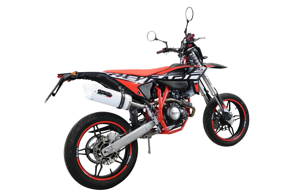 Esapament GPR compatibil cu Beta RR 125 4T Motard 2021 Evacuare slip-on omologata, inclusiv db killer detașabil, cot de legătură și catalizator,Albus Evo4