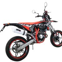 Esapament GPR compatibil cu Beta RR 125 4T Motard 2021 Evacuare slip-on omologata, inclusiv db killer detașabil, cot de legătură și catalizator,Albus Evo4