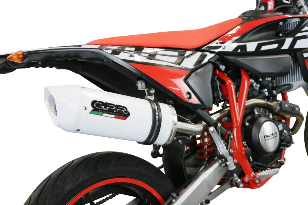 Esapament GPR compatibil cu Beta RR 125 4T Motard 2021 Evacuare slip-on omologata, inclusiv db killer detașabil, cot de legătură și catalizator,Albus Evo4