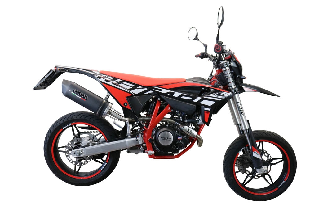 Esapament GPR compatibil cu Beta RR 125 4T Motard 2021 Evacuare slip-on omologata, inclusiv db killer detașabil, cot de legătură și catalizator,Furore Evo4 Nero
