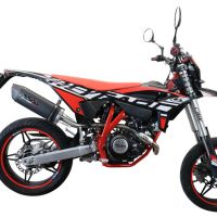 Esapament GPR compatibil cu Beta RR 125 4T Motard 2021 Evacuare slip-on omologata, inclusiv db killer detașabil, cot de legătură și catalizator,Furore Evo4 Nero