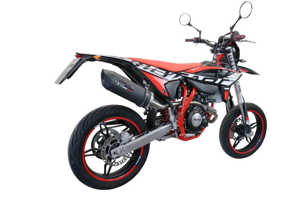 Esapament GPR compatibil cu Beta RR 125 4T Motard 2021 Evacuare slip-on omologata, inclusiv db killer detașabil, cot de legătură și catalizator,Furore Evo4 Nero