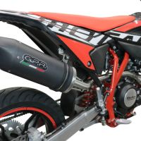 Esapament GPR compatibil cu Beta RR 125 4T Motard 2021 Evacuare slip-on omologata, inclusiv db killer detașabil, cot de legătură și catalizator,Furore Evo4 Nero