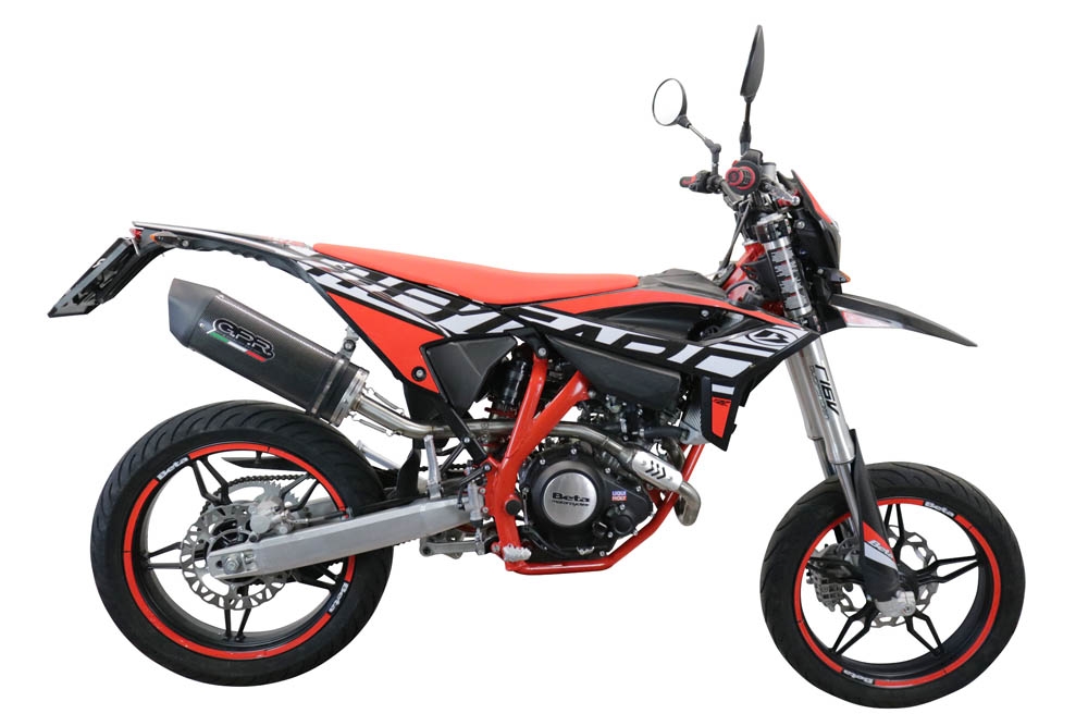 Esapament GPR compatibil cu Beta RR 125 4T Enduro 2021 Evacuare slip-on omologata, inclusiv db killer detașabil, cot de legătură și catalizator,Furore Evo4 Poppy