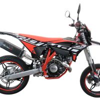 Esapament GPR compatibil cu Beta RR 125 4T Enduro 2021 Evacuare slip-on omologata, inclusiv db killer detașabil, cot de legătură și catalizator,Furore Evo4 Poppy
