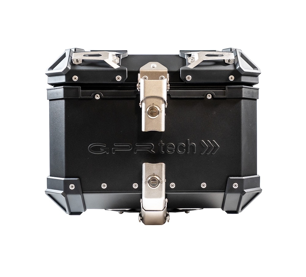 Top case GPR TECH  Bmw G 310 Gs 2022/2024 e5 Zwart Topcase din aluminiu, culoare neagră, cu placă specifică inclusă Capacitate 26 litri.