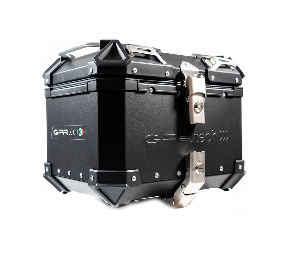 Top case GPR TECH  Bmw G 310 Gs 2022/2024 e5 Zwart Topcase din aluminiu, culoare neagră, cu placă specifică inclusă Capacitate 26 litri.