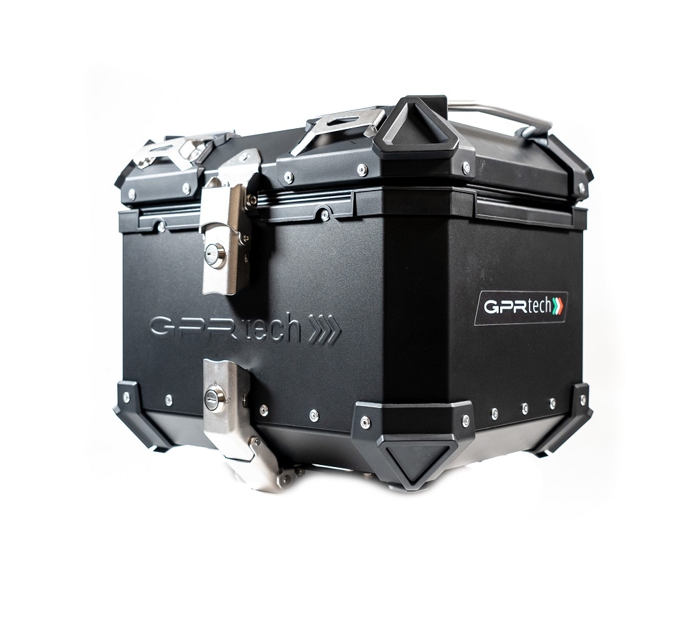 Top case GPR TECH  Bmw G 310 Gs 2022/2024 e5 Zwart Topcase din aluminiu, culoare neagră, cu placă specifică inclusă Capacitate 26 litri.