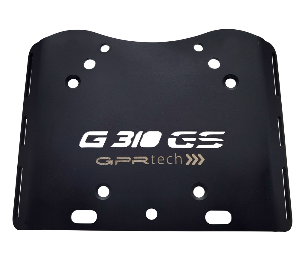 GPR TECH ile uyumlu  Bmw G 310 Gs 2022/2024 e5 Zwart Placă de montare specifică pentru Top Case ALPITECH 55 LT compatibil cu portbagajul original, fabricat din oțel inoxidabil cu 4 puncte de ancorare