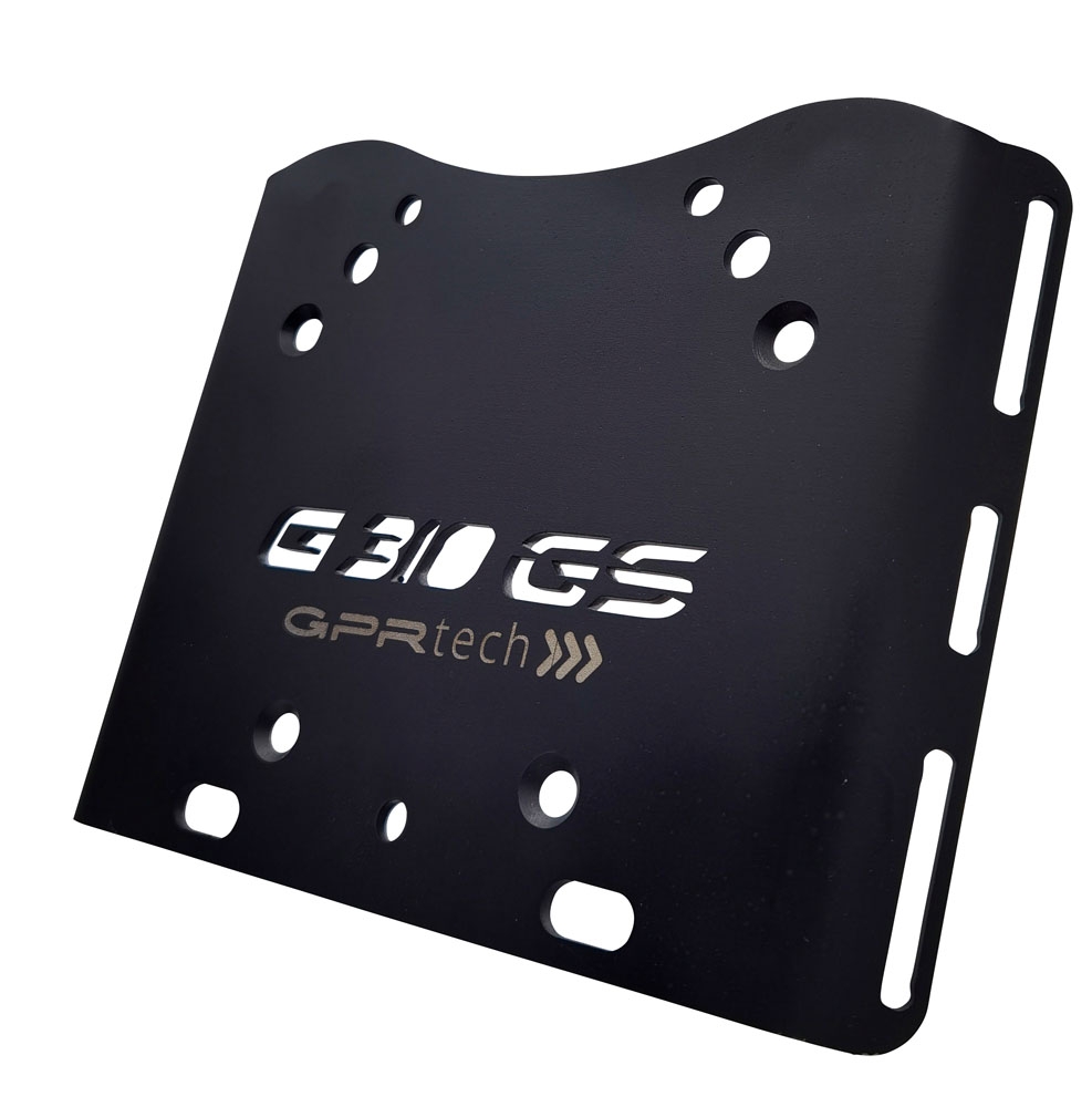 GPR TECH ile uyumlu  Bmw G 310 Gs 2022/2024 e5 Zwart Placă de montare specifică pentru Top Case ALPITECH 55 LT compatibil cu portbagajul original, fabricat din oțel inoxidabil cu 4 puncte de ancorare