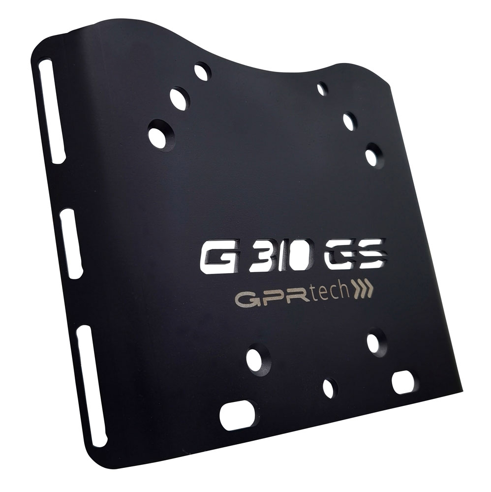 GPR TECH ile uyumlu  Bmw G 310 Gs 2022/2024 e5 Zwart Placă de montare specifică pentru Top Case ALPITECH 55 LT compatibil cu portbagajul original, fabricat din oțel inoxidabil cu 4 puncte de ancorare