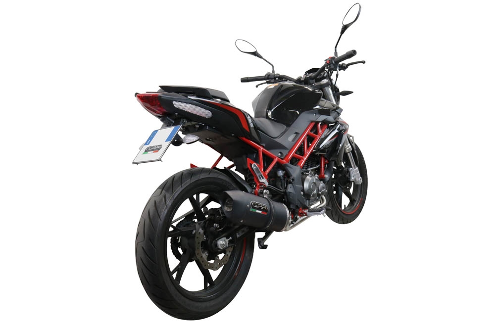 Esapament GPR compatibil cu Benelli Bn 125 2021 Sistem complet de evacuare legal omologat, inclusiv db killer și catalizator detașabil,Furore Evo4 Nero