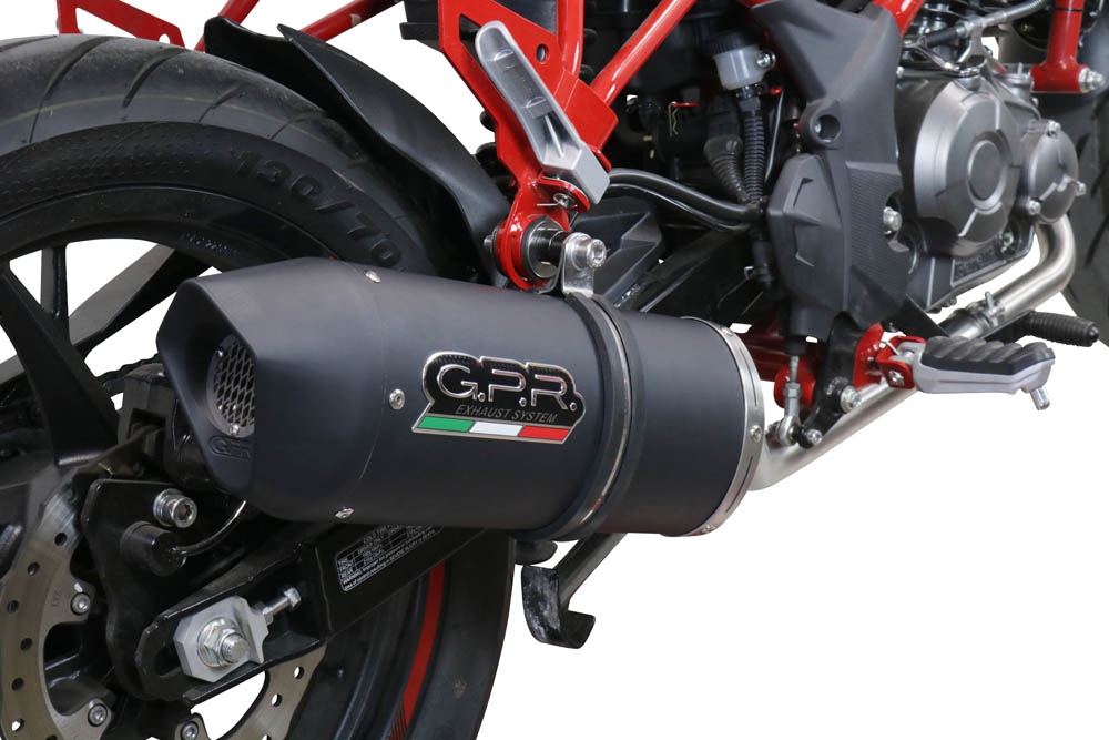 Esapament GPR compatibil cu Benelli Bn 125 2021 Sistem complet de evacuare legal omologat, inclusiv db killer și catalizator detașabil,Furore Evo4 Nero