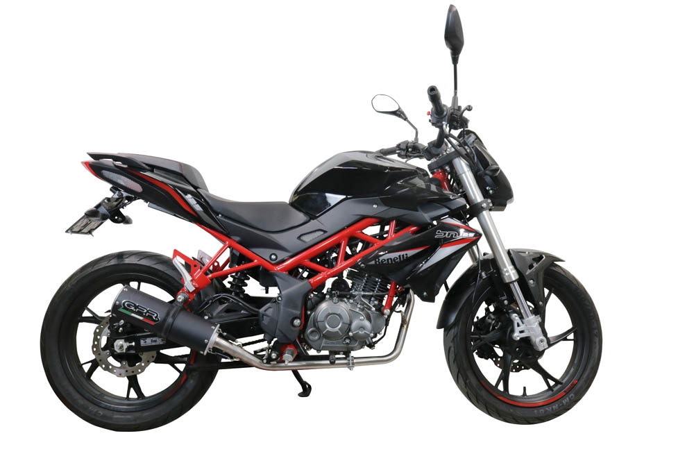 Esapament GPR compatibil cu Benelli Bn 125 2021 Sistem complet de evacuare legal omologat, inclusiv db killer și catalizator detașabil,M3 Black Titanium