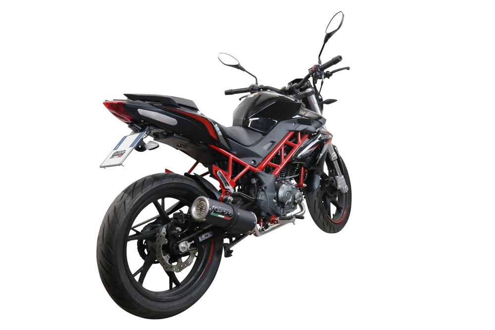 Esapament GPR compatibil cu Benelli Bn 125 2021 Sistem complet de evacuare legal omologat, inclusiv db killer și catalizator detașabil,M3 Black Titanium