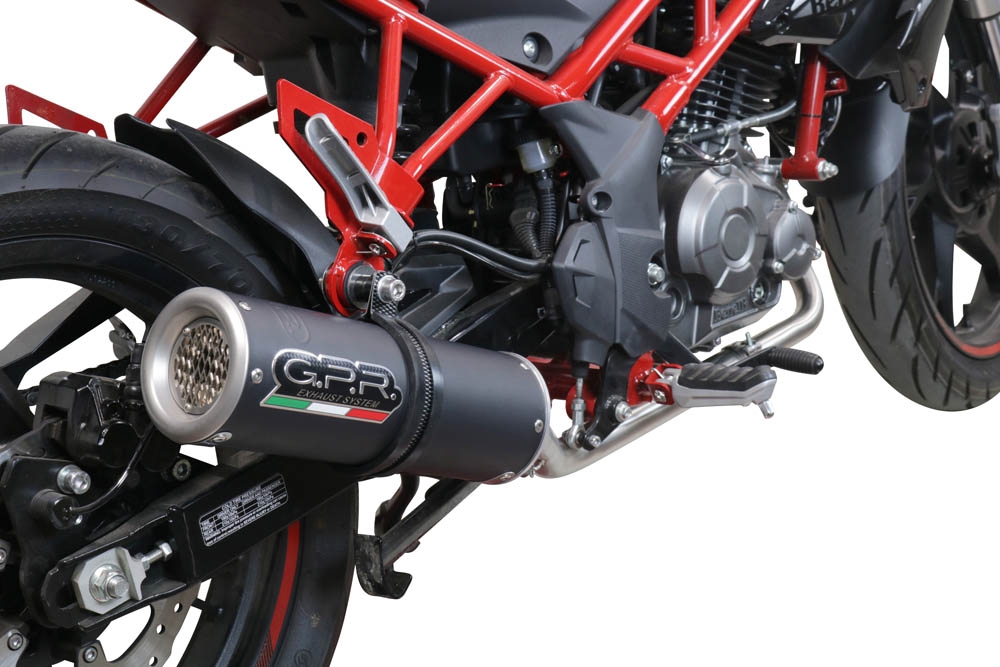 Esapament GPR compatibil cu Benelli Bn 125 2021 Sistem complet de evacuare legal omologat, inclusiv db killer și catalizator detașabil,M3 Black Titanium