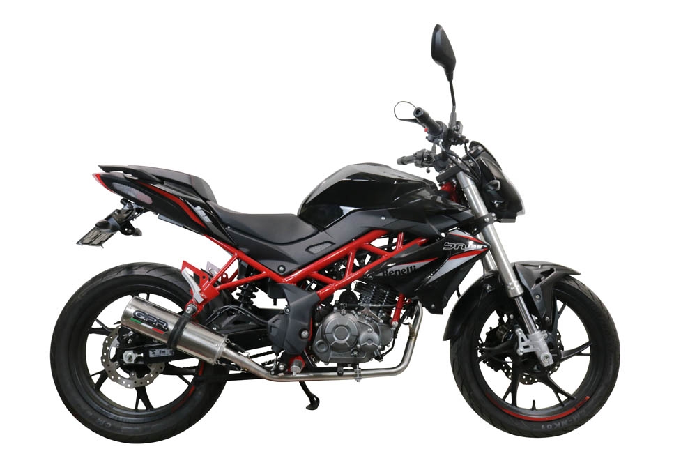 Esapament GPR compatibil cu Benelli Bn 125 2018 Sistem complet de evacuare legal omologat, inclusiv db killer și catalizator detașabil,M3 Inox 