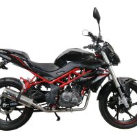 Esapament GPR compatibil cu Benelli Bn 125 2018 Sistem complet de evacuare legal omologat, inclusiv db killer și catalizator detașabil,M3 Inox 