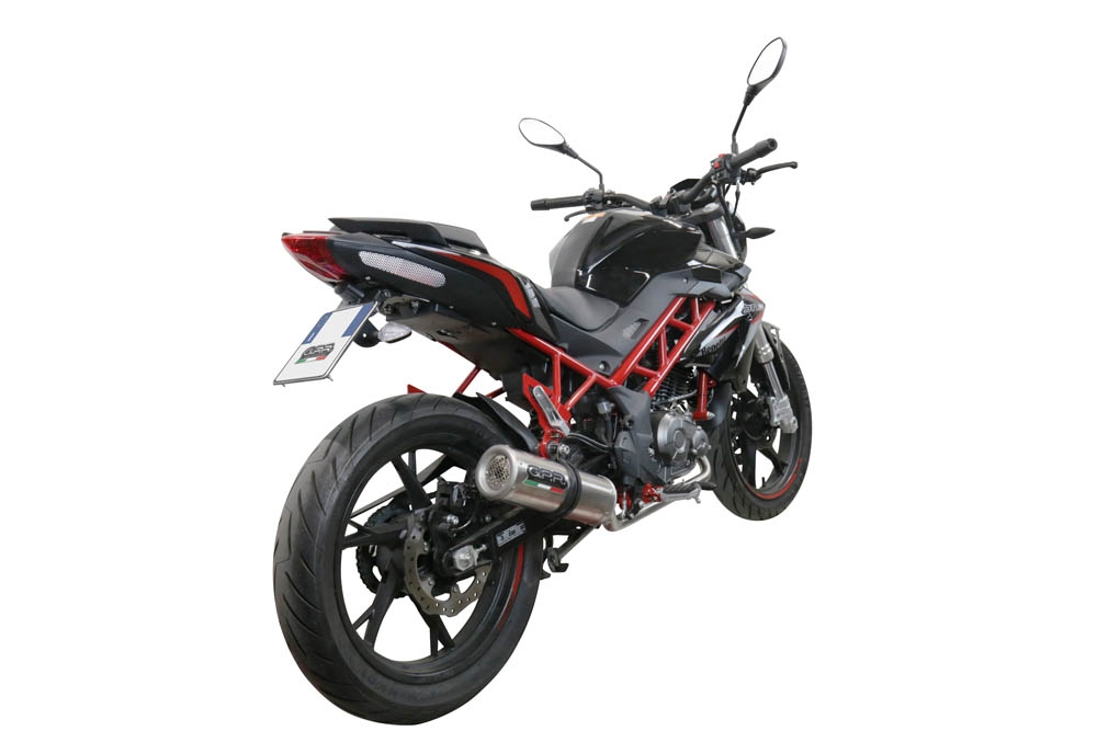 Esapament GPR compatibil cu Benelli Bn 125 2018 Sistem complet de evacuare legal omologat, inclusiv db killer și catalizator detașabil,M3 Inox 