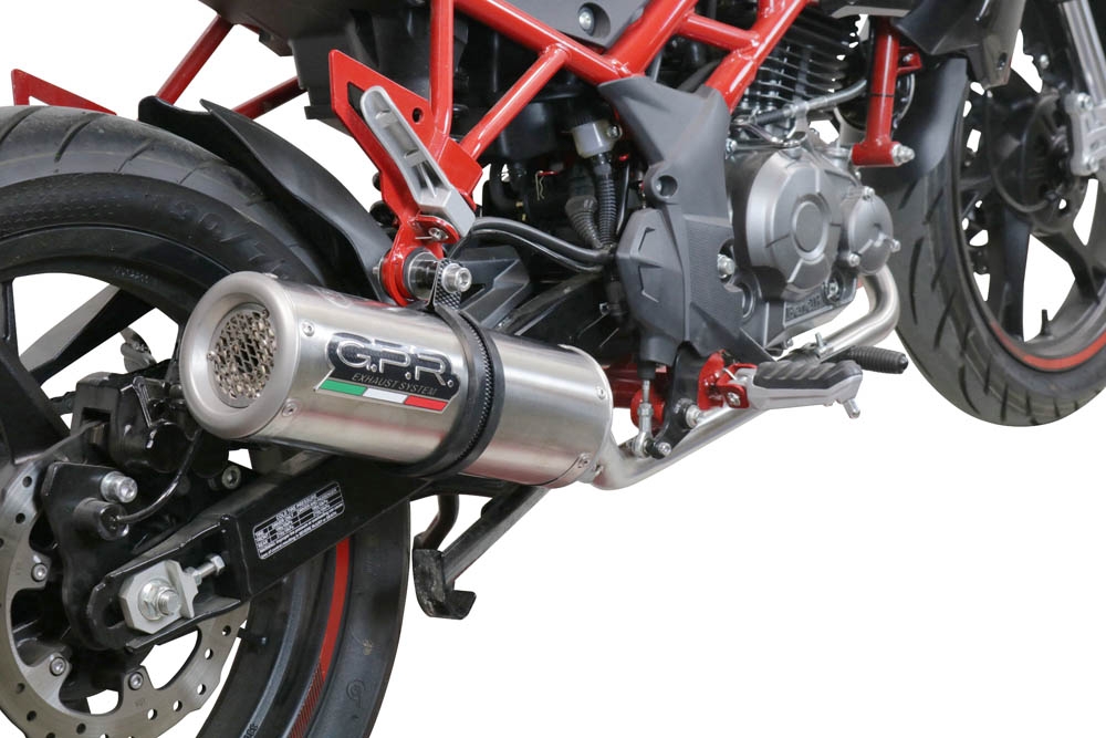 Esapament GPR compatibil cu Benelli Bn 125 2018 Sistem complet de evacuare legal omologat, inclusiv db killer și catalizator detașabil,M3 Inox 