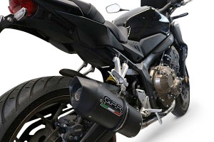 Esapament GPR compatibil cu Honda Cb 650 R 2021 Sistem complet de evacuare legal omologat, inclusiv db killer și catalizator detașabil,Furore Evo4 Nero