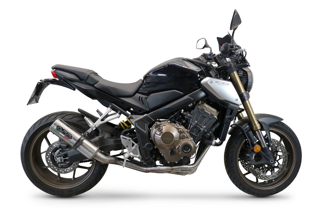Esapament GPR compatibil cu Honda Cb 650 R 2021 Sistem complet de evacuare legal omologat, inclusiv db killer și catalizator detașabil,M3 Inox 