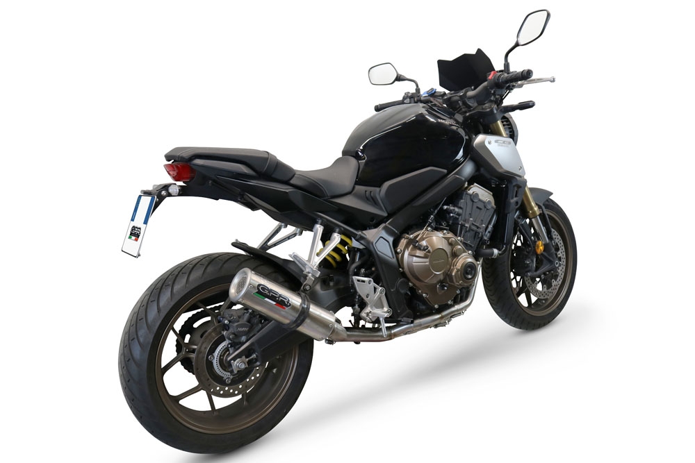 Esapament GPR compatibil cu Honda Cb 650 R 2021 Sistem complet de evacuare legal omologat, inclusiv db killer și catalizator detașabil,M3 Inox 