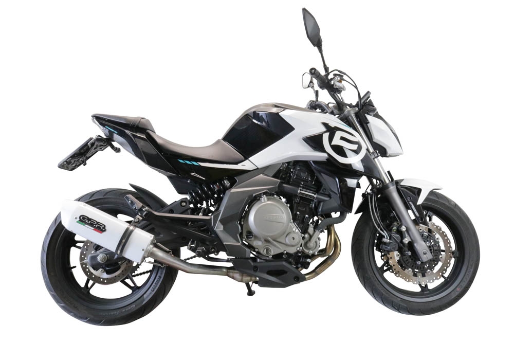 Exhaust compatible with Cf Moto 650 Mt 2021-2024, Albus Evo4, Homologated legal slip-on exhaust including removable db killer, link pipe and catalyst