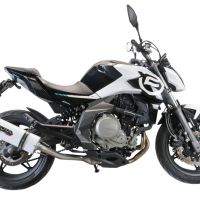 Exhaust compatible with Cf Moto 650 Mt 2021-2024, Albus Evo4, Homologated legal slip-on exhaust including removable db killer, link pipe and catalyst