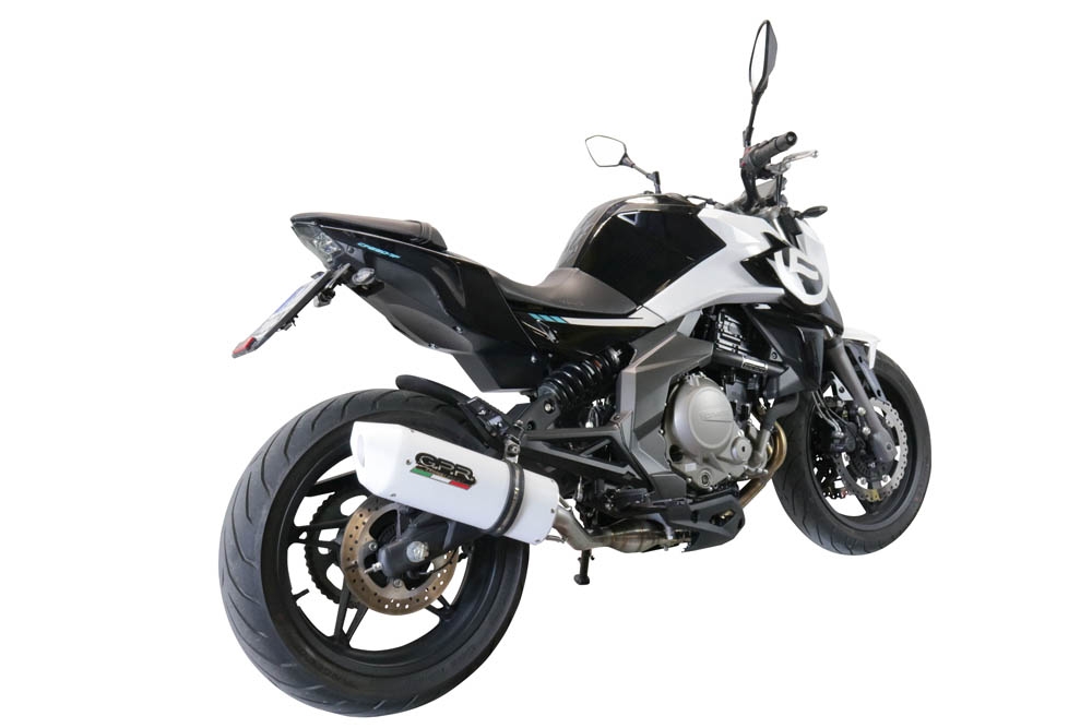 Exhaust compatible with Cf Moto 650 Mt 2021-2024, Albus Evo4, Homologated legal slip-on exhaust including removable db killer, link pipe and catalyst