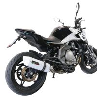 Exhaust compatible with Cf Moto 650 Mt 2021-2024, Albus Evo4, Homologated legal slip-on exhaust including removable db killer, link pipe and catalyst