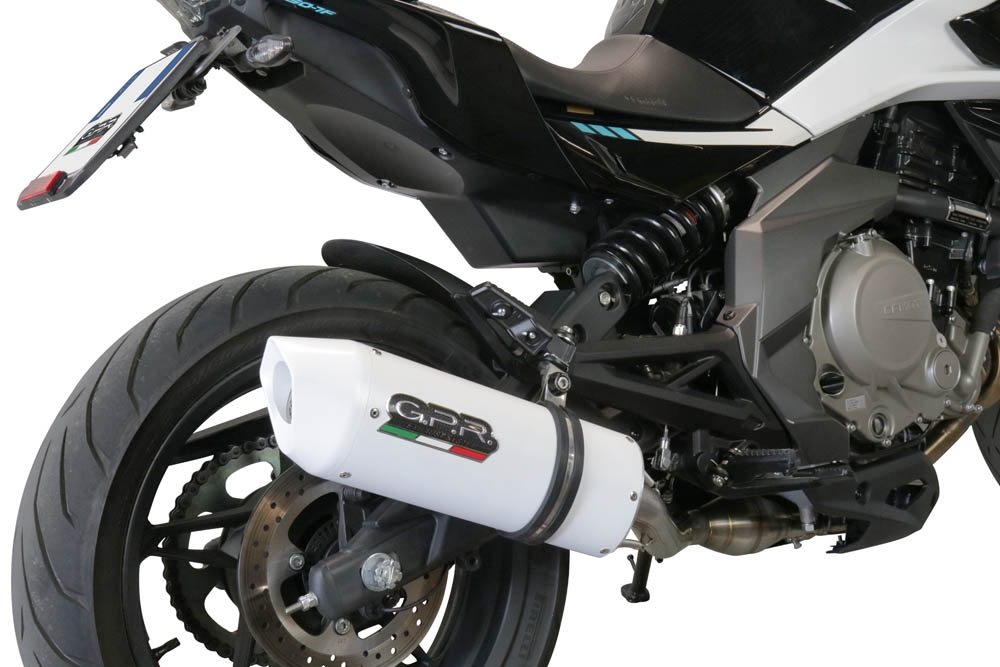 Exhaust compatible with Cf Moto 650 Mt 2021-2024, Albus Evo4, Homologated legal slip-on exhaust including removable db killer, link pipe and catalyst