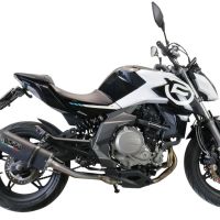 Esapament GPR compatibil cu Cf Moto 650 Mt 2021 Evacuare slip-on omologata, inclusiv db killer detașabil, cot de legătură și catalizator,Furore Evo4 Nero