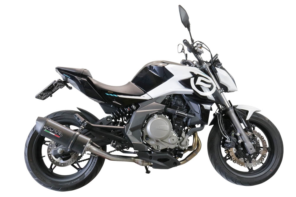 Esapament GPR compatibil cu Cf Moto 400 NK 2021 Evacuare slip-on omologata, inclusiv db killer detașabil, cot de legătură și catalizator,Furore Evo4 Poppy