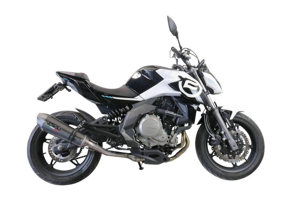GPR exhaust compatible with  Cf Moto 400 NK 2019-2020, New Grand Prix Evo Poppy, Slip-on exhaust including removable db killer, link pipe and catalyst,  EPA-compliant 
