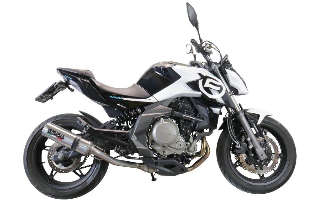 Esapament GPR compatibil cu Cf Moto 650 Nk 2021 Evacuare slip-on omologata, inclusiv db killer detașabil, cot de legătură și catalizator,M3 Inox 