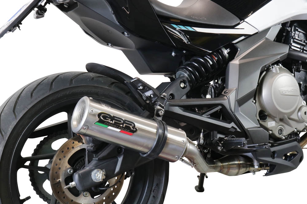 Esapament GPR compatibil cu Cf Moto 650 Nk 2021 Evacuare slip-on omologata, inclusiv db killer detașabil, cot de legătură și catalizator,M3 Inox 