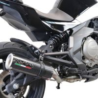 Exhaust compatible with Cf Moto 650 Mt 2021-2024, M3 Poppy , Homologated legal slip-on exhaust including removable db killer, link pipe and catalyst