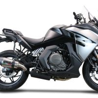 GPR exhaust compatible with  Cf Moto 650 Gt 2022-2024, New Grand Prix Evo Titanium, Slip-on exhaust including removable db killer and link pipe, EPA-compliant 