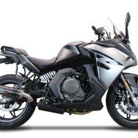 Exhaust compatible with Cf Moto 650 Gt 2022-2024, M3 Poppy , Homologated legal slip-on exhaust including removable db killer and link pipe