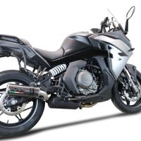 Exhaust compatible with Cf Moto 650 Gt 2022-2024, M3 Poppy , Homologated legal slip-on exhaust including removable db killer and link pipe
