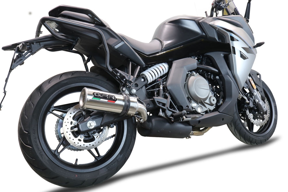 Esapament GPR compatibil cu Cf Moto 650 Gt 2022 Evacuare slip-on omologata, inclusiv db killer detașabil și cot de legătură,M3 Inox 