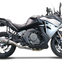 Exhaust compatible with Cf Moto 650 Gt 2022-2024, Deeptone Inox, Racing slip-on exhaust, including link pipe and removable db killer