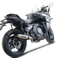 Exhaust compatible with Cf Moto 650 Gt 2022-2024, Deeptone Inox, Racing slip-on exhaust, including link pipe and removable db killer