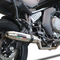 Exhaust compatible with Cf Moto 650 Gt 2022-2024, Deeptone Inox, Racing slip-on exhaust, including link pipe and removable db killer
