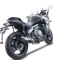 Exhaust compatible with Cf Moto 650 Gt 2022-2024, Furore Nero, Racing slip-on exhaust, including link pipe and removable db killer